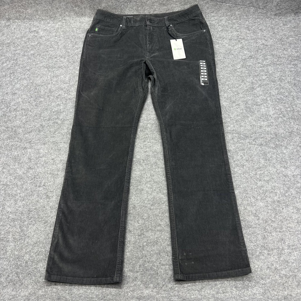 Stio Rivet Cord Pants Mens 38x33* Gray Stretch Corduroy 5 Pocket Outdoor Casual